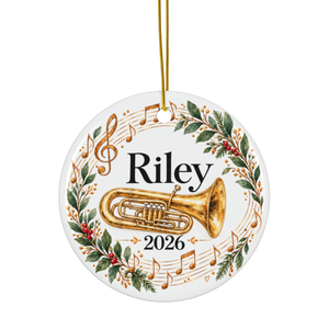 Personalized Tuba Ornament 2026, Tuba Player Christmas Ornament, Custom Name Band Gift