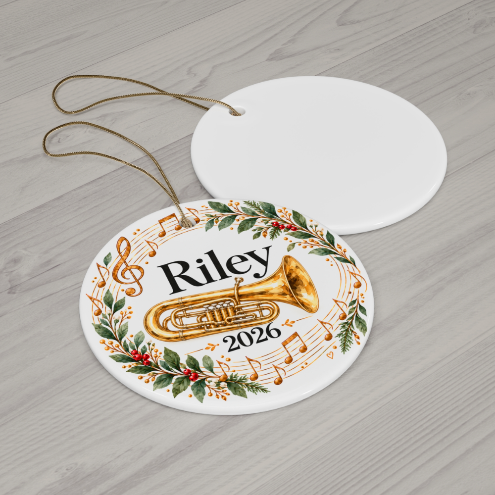 Personalized Tuba Ornament 2026, Tuba Player Christmas Ornament, Custom Name Band Gift