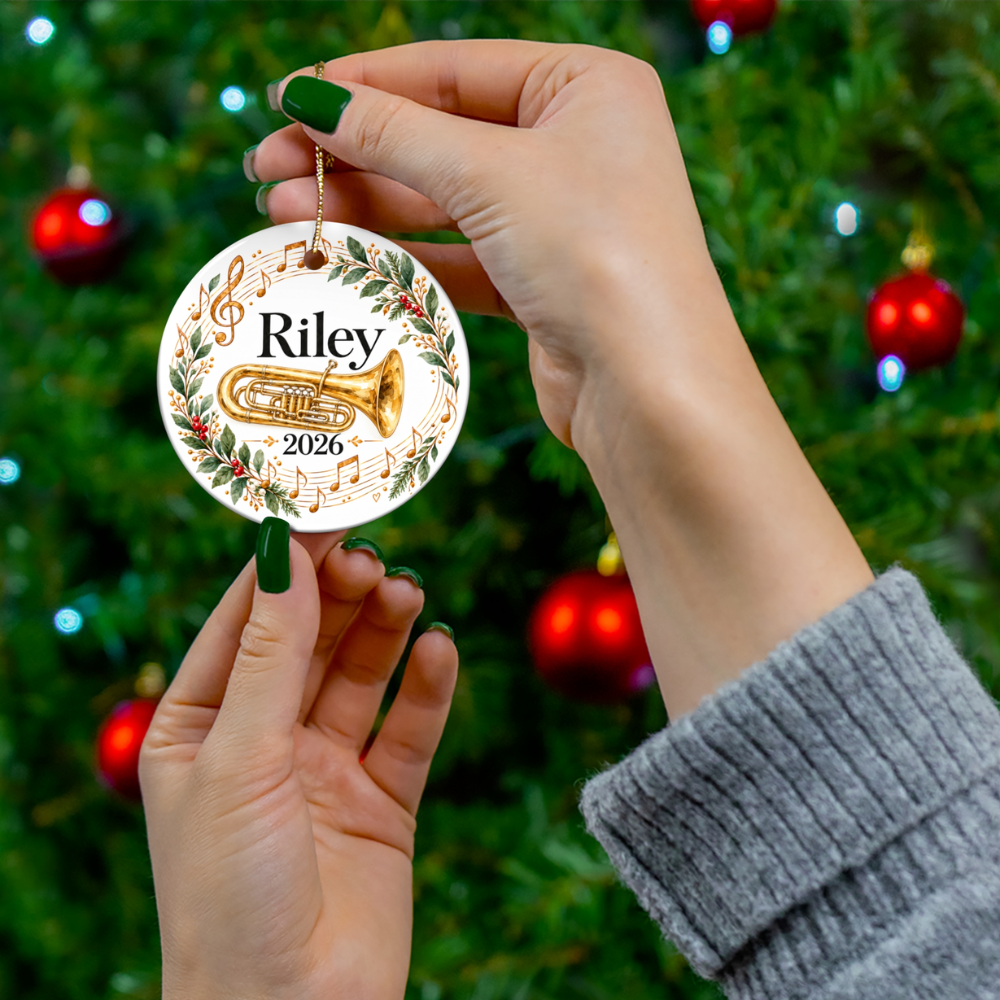Personalized Tuba Ornament 2026, Tuba Player Christmas Ornament, Custom Name Band Gift