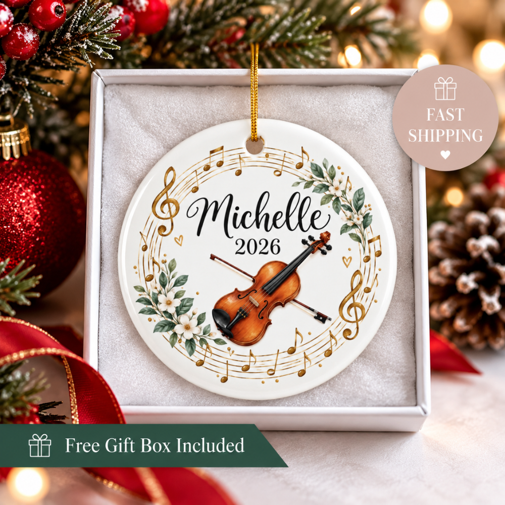 Personalized Violin Ornament 2026, Violin Player Christmas Ornament, Custom Name Music Gift (Copy)