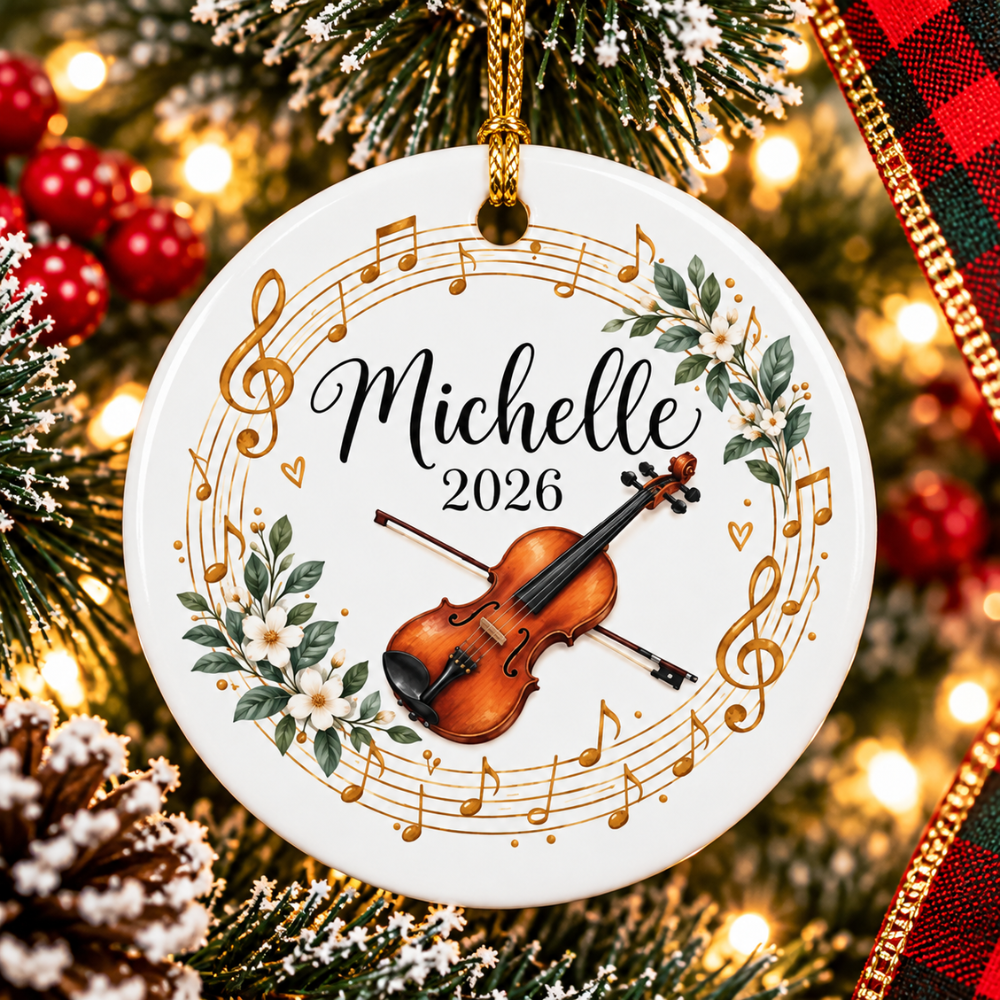 Personalized Violin Ornament 2026, Violin Player Christmas Ornament, Custom Name Music Gift (Copy)