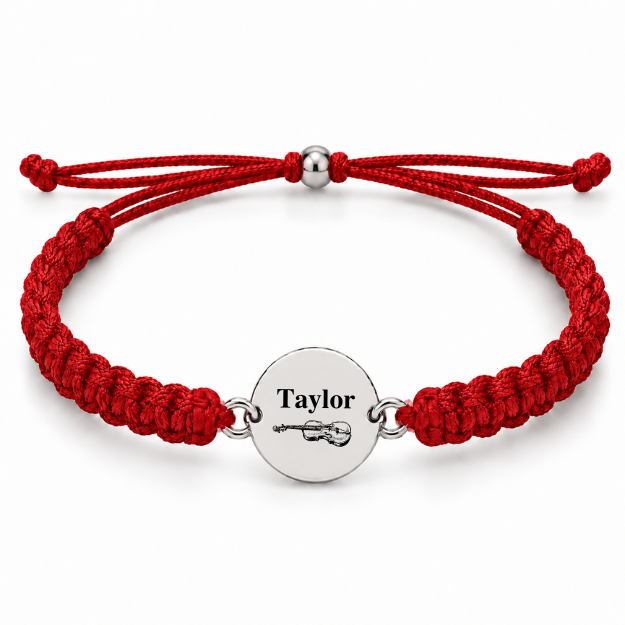 Personalized Violin Rope Bracelet - Pick Color