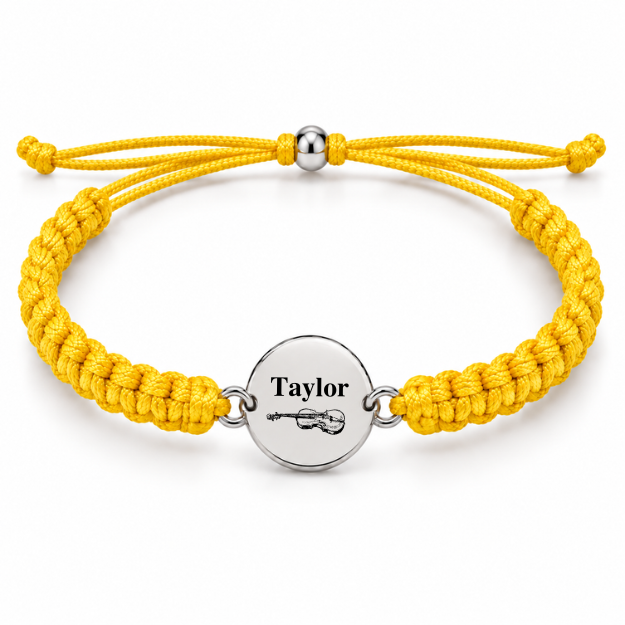 Personalized Violin Rope Bracelet - Pick Color