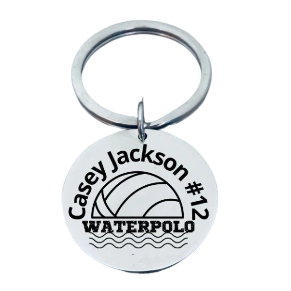 Personalized Waterpolo Keychain - Round