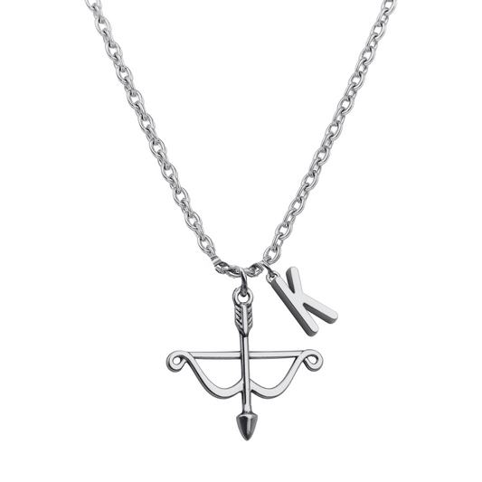 Personalized Archery Bow and Arrow Pendant