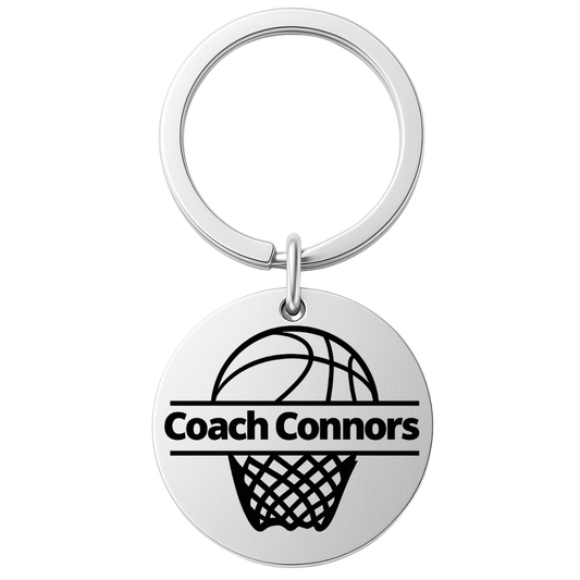 Personalized Basketball Coach Keychain