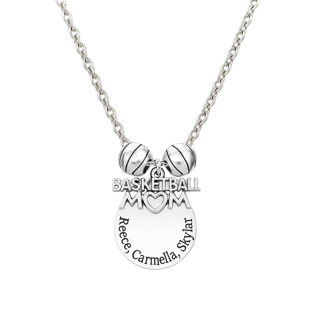 Personalized Basketball Mom Charm Necklace