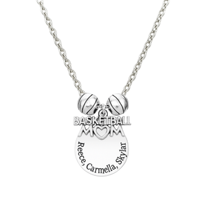 Personalized Basketball Mom Charm Necklace