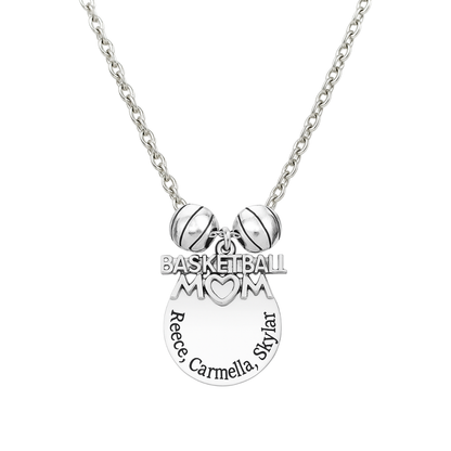 Personalized Basketball Mom Charm Necklace