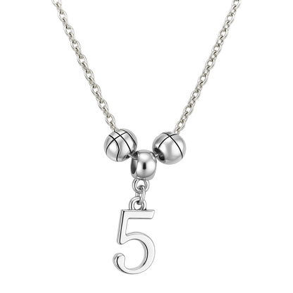 Personalized Basketball Necklace with Number Charm