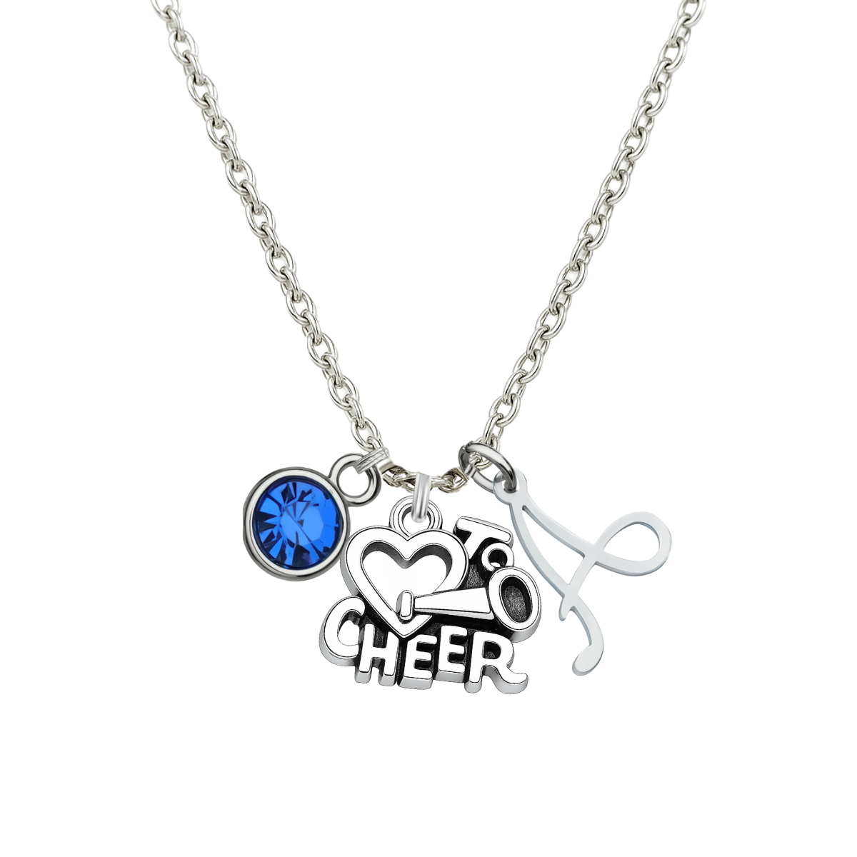 Personalized Cheer Necklace with Birthstone Charm