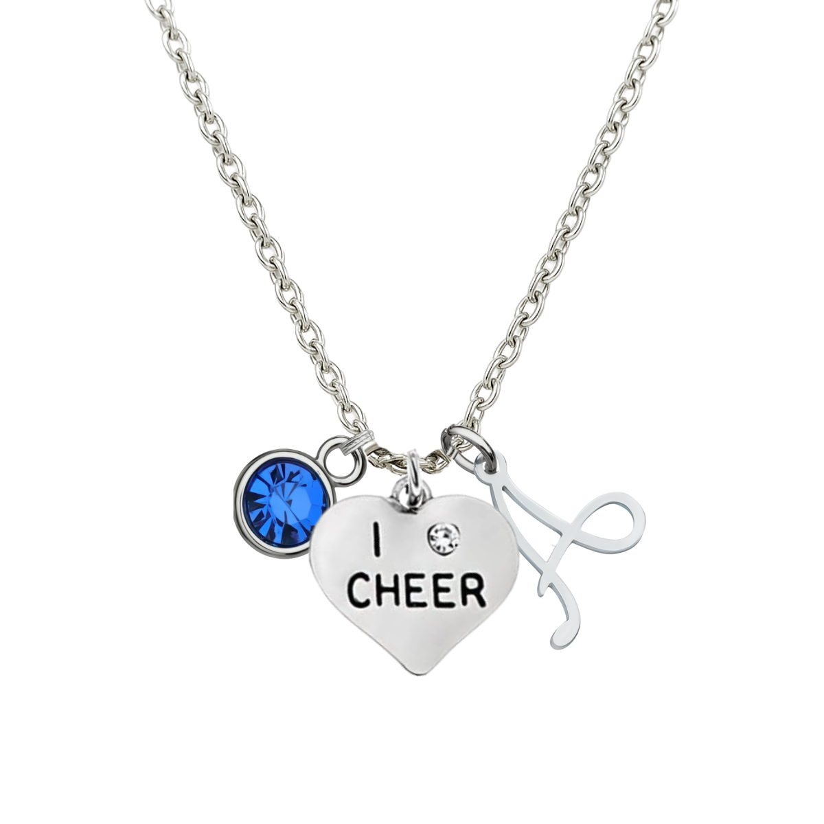 Personalized Cheer Necklace with Birthstone Charm