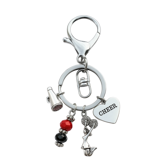Personalized Cheer Zipper Pull- Beaded Charms