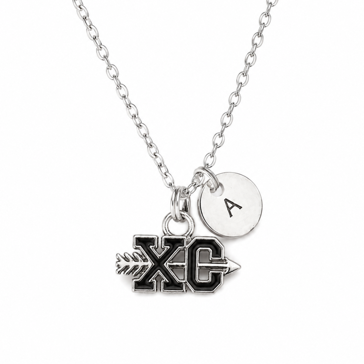Personalized Cross Country -XC Necklace with Initial Charm