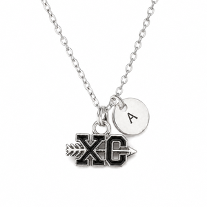 Personalized Cross Country -XC Necklace with Initial Charm