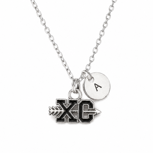 Personalized Cross Country -XC Necklace with Initial Charm