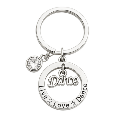 Personalized Dance Keychain with Birthstone