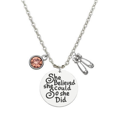Personalized Dance Necklace with Inspirational Charms
