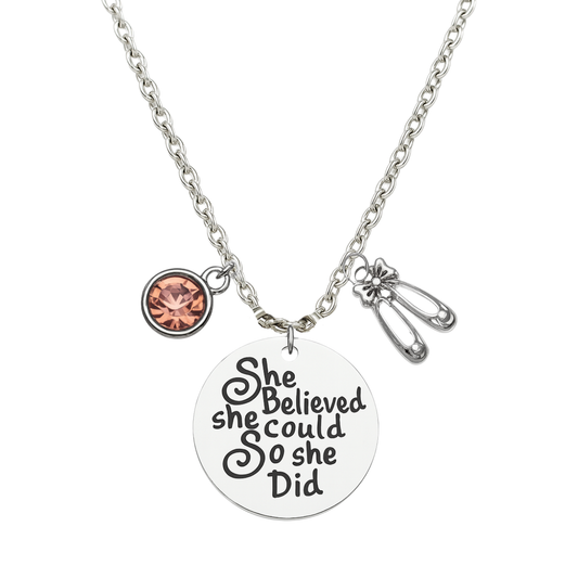 Personalized Dance Necklace with Inspirational Charms