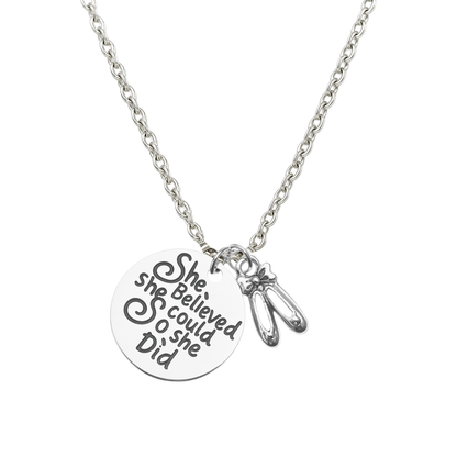 Personalized Dance Necklace with Inspirational Charms