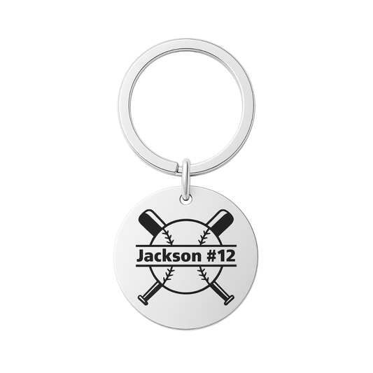 Personalized Engraved Baseball Keychain - Pick Style