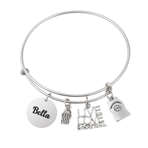Personalized Engraved Basketball Bangle Bracelet