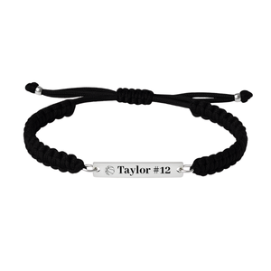 Personalized Engraved Basketball Bar Rope Bracelet
