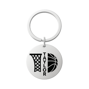 Personalized Engraved Basketball Keychain