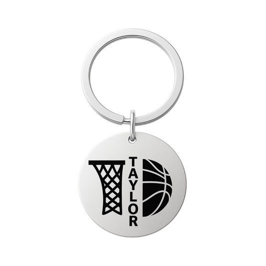 Personalized Engraved Basketball Keychain