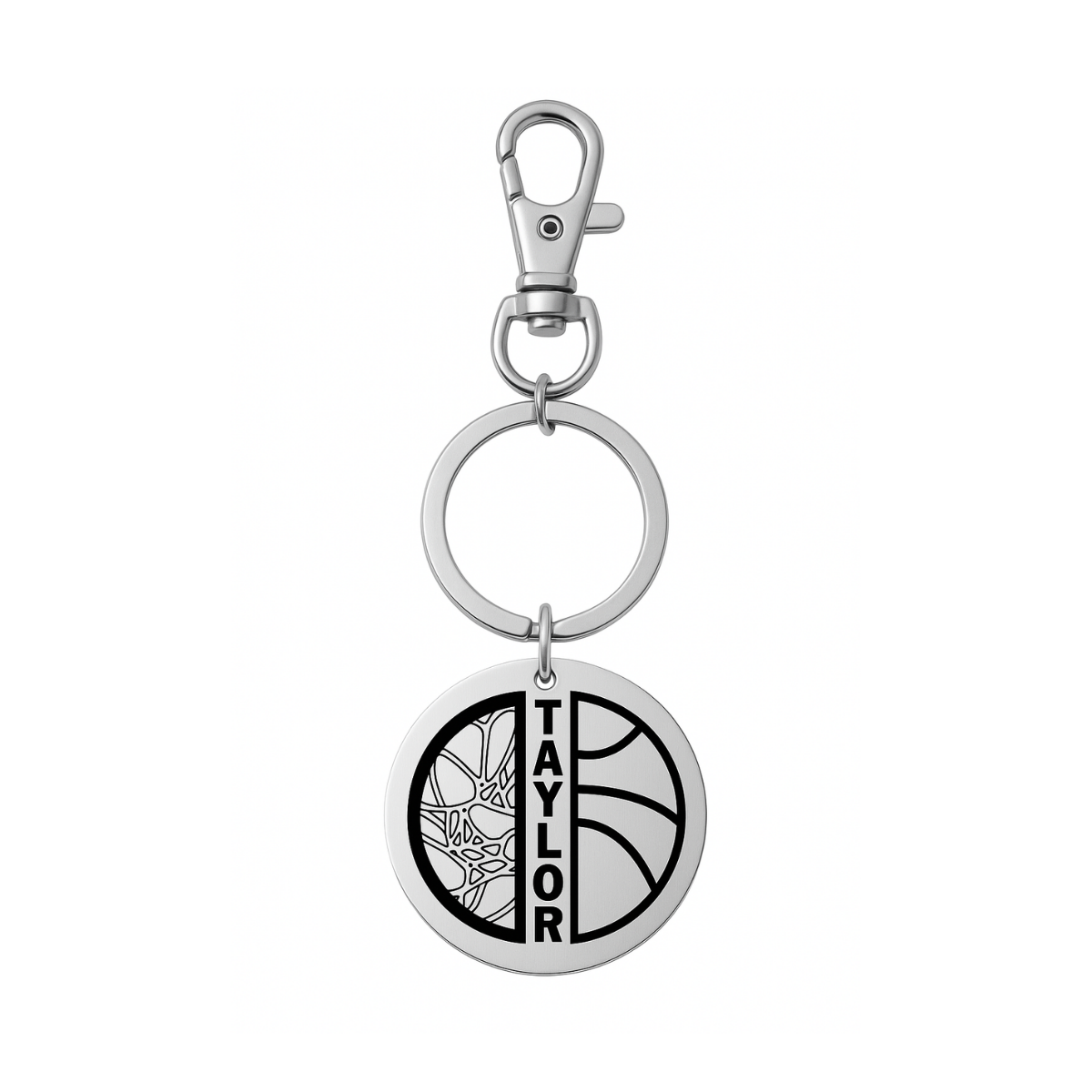 Personalized Engraved Basketball Zipperpull Keychain