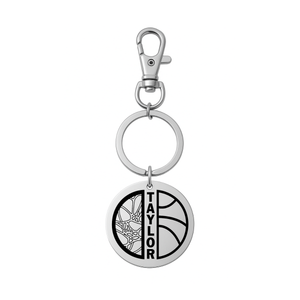 Personalized Engraved Basketball Zipperpull Keychain