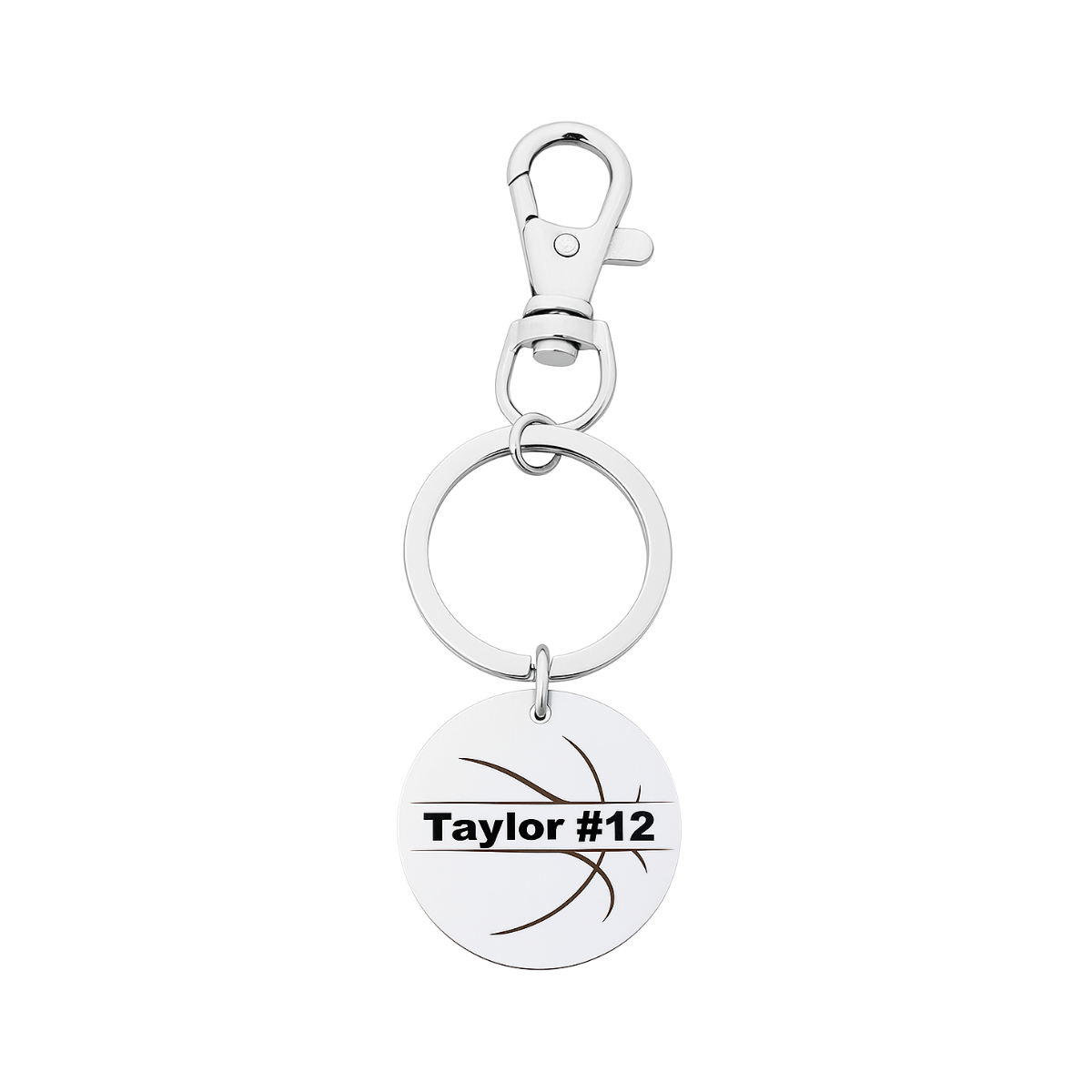 Personalized Engraved Basketball Zipperpull Keychain
