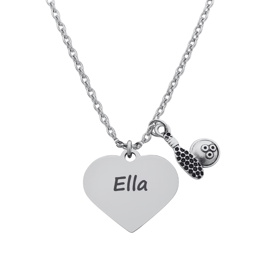 Personalized Engraved Bowling Necklace