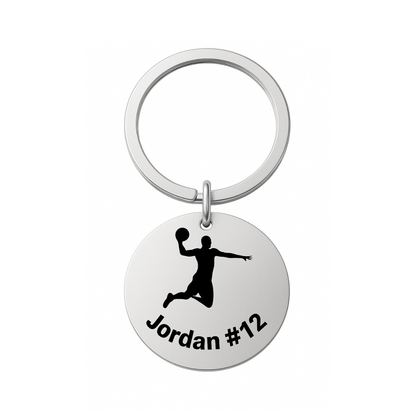 Personalized Engraved Boys Basketball Keychain