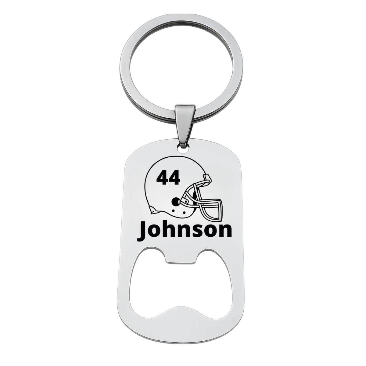 Personalized Engraved Football Bottle Opener Keychain