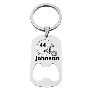 Personalized Engraved Football Bottle Opener Keychain