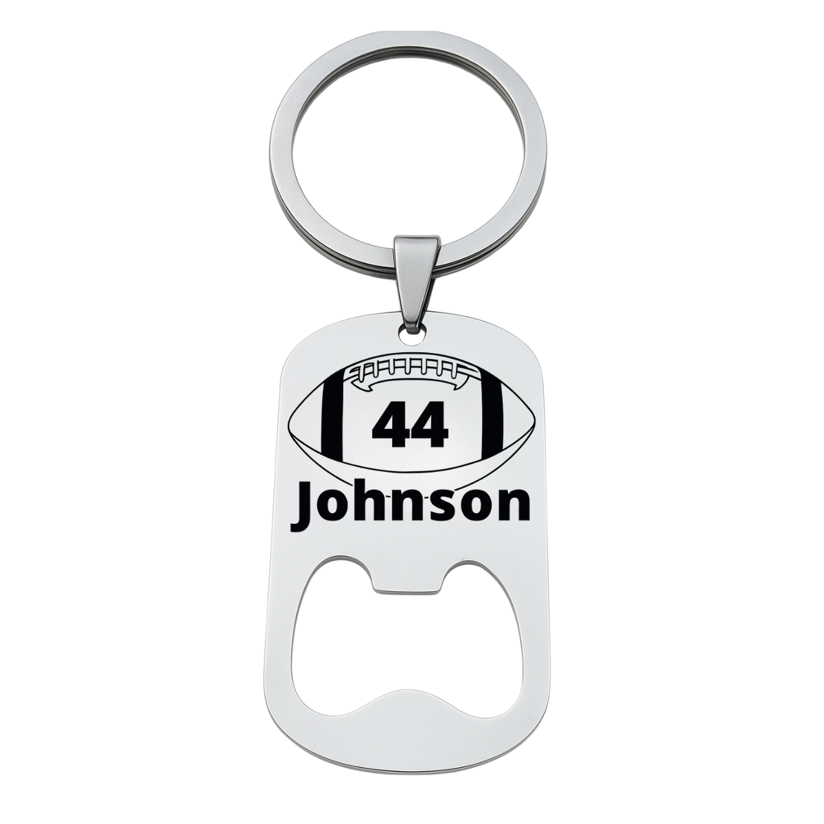 Personalized Engraved Football Bottle Opener Keychain