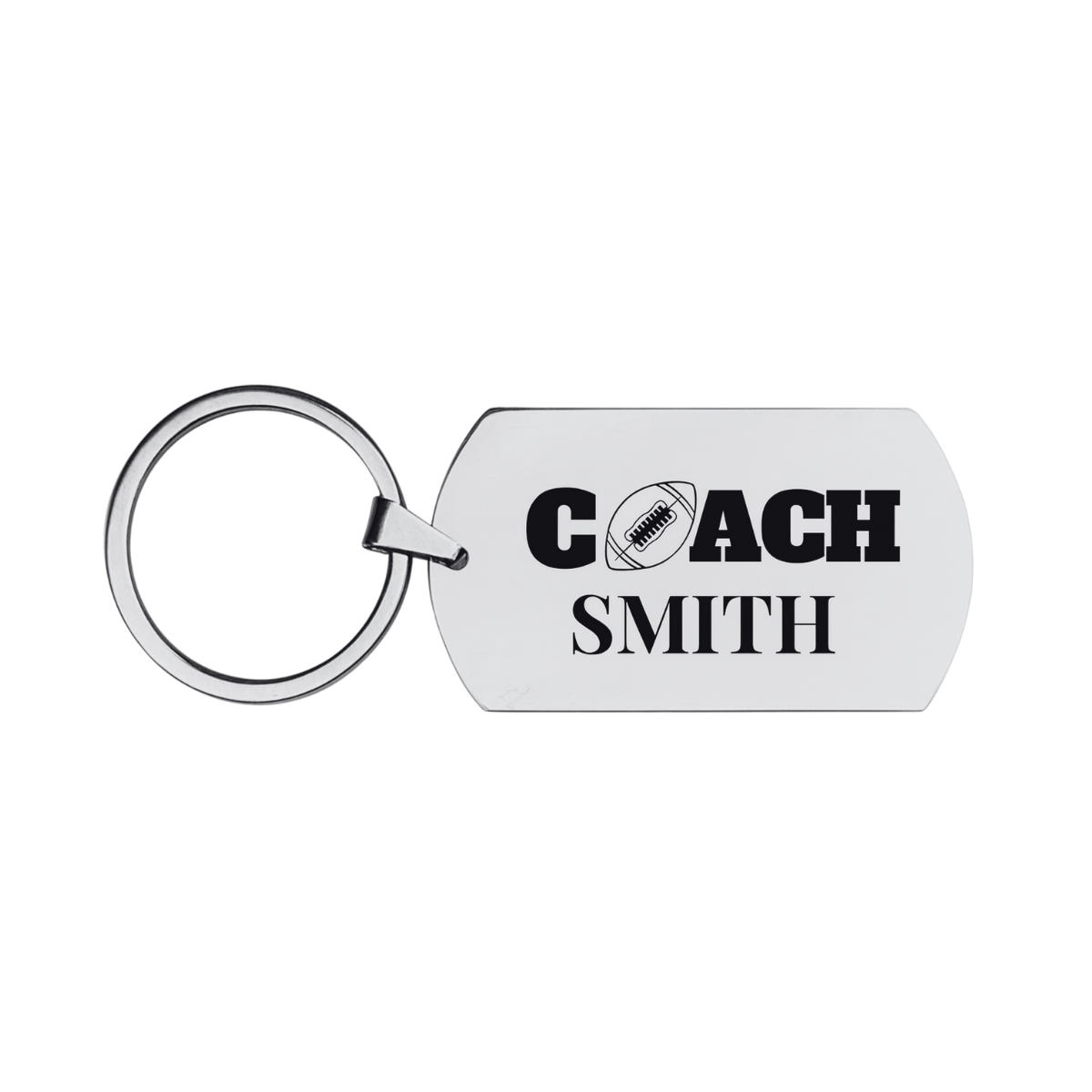 Personalized Engraved Football Coach Keychain