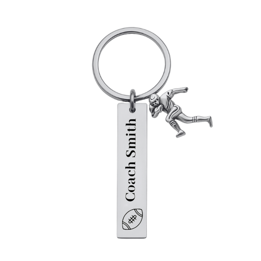 Personalized Engraved Football Coach Keychain - Pick Charm