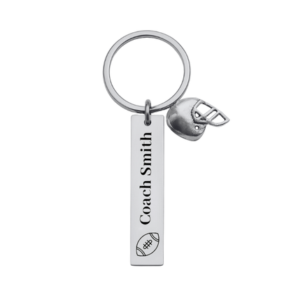 Personalized Engraved Football Coach Keychain - Pick Charm