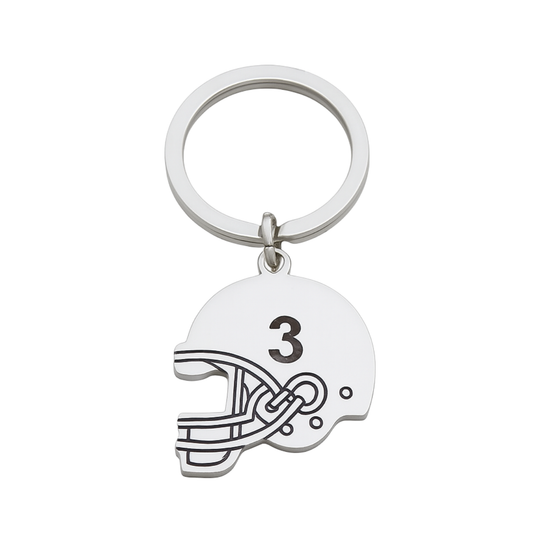 Personalized Engraved Football Helmet Keychain