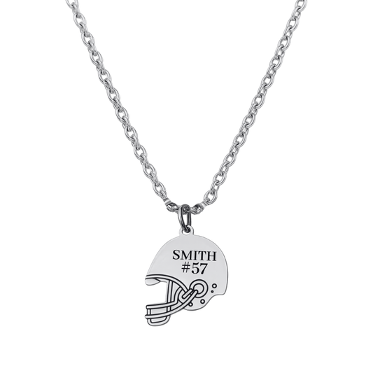 Personalized Engraved Football Helmet Necklace