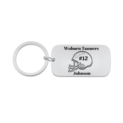 Personalized Engraved Football Keychain - Name and Number