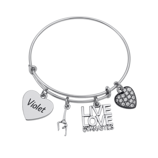 Personalized Engraved Gymnastics Bracelet