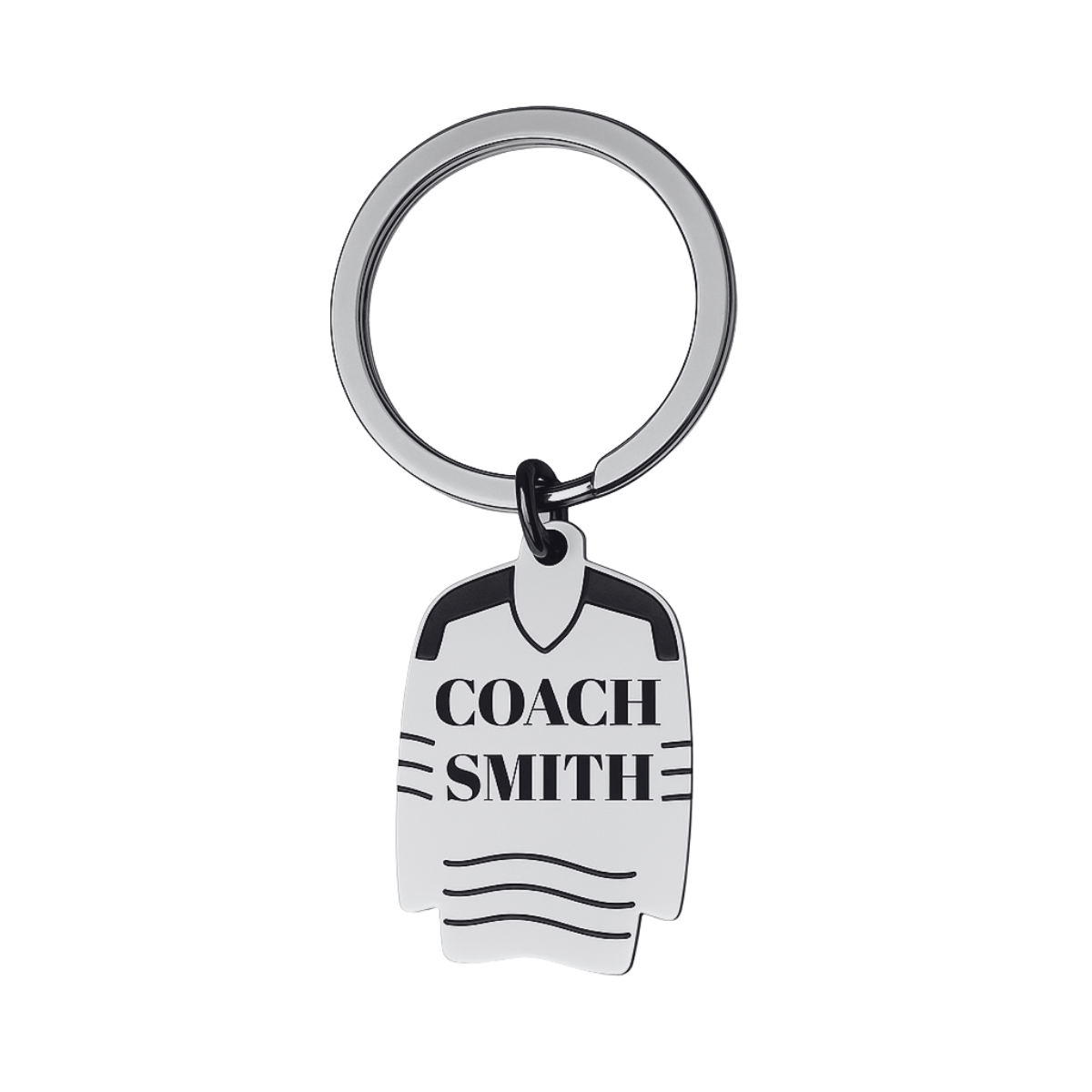 Personalized Engraved Ice Hockey Coach Jersey Keychain