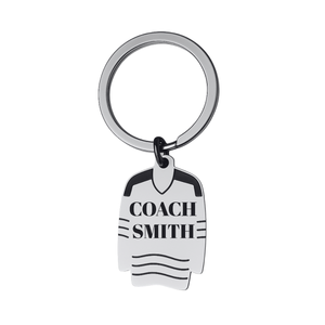 Personalized Engraved Ice Hockey Coach Jersey Keychain