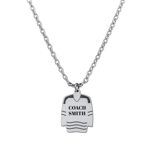 Personalized Engraved Ice Hockey Coach Necklace