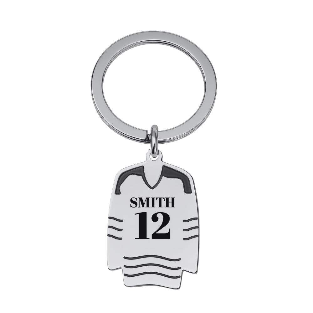 Personalized Engraved Ice Hockey Jersey Keychain