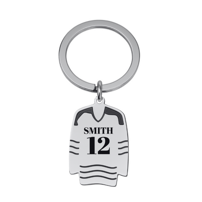 Personalized Engraved Ice Hockey Jersey Keychain