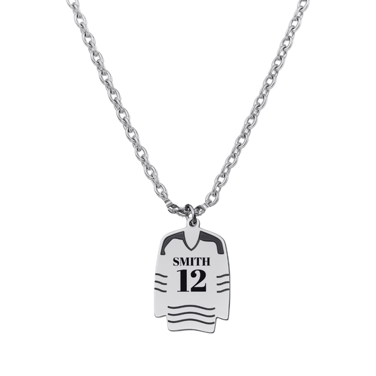 Personalized Engraved Ice Hockey Jersey Necklace